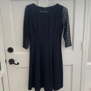 Talbots new with tags! Black semi-formal cocktail dress with sheer sleeves.